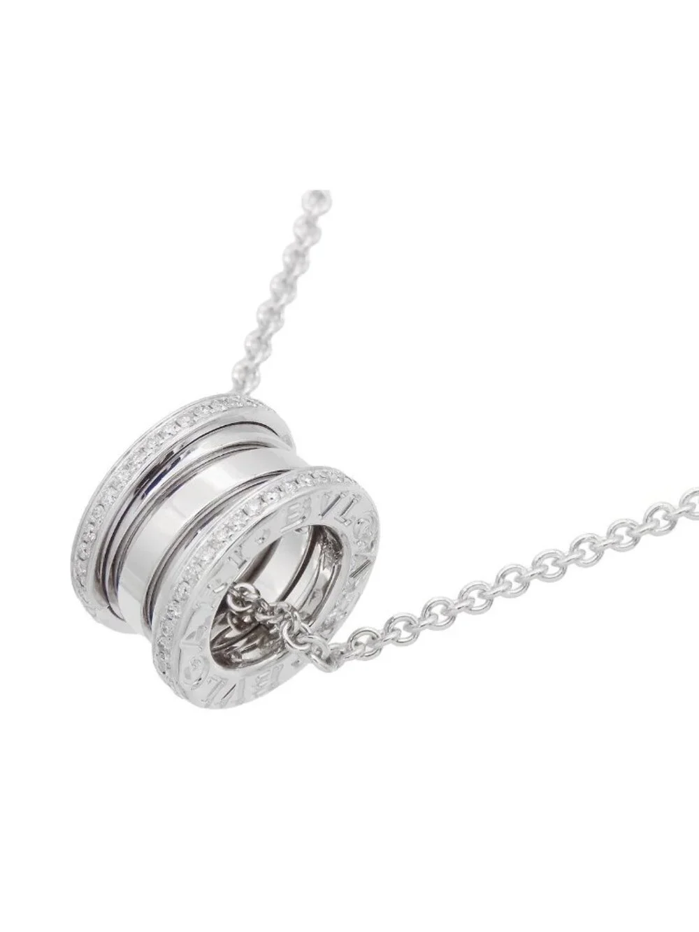 Bvlgari Necklace White Gold 18k Diamond B.Zero1 Pave